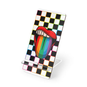 Colorful Rainbow Lip Mobile Display Stand | Stylish Phone Holder for Desk, Office Decor, Gift Idea, Fun Accessories